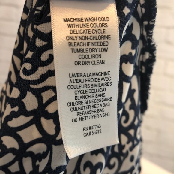 Laundry Navy & Ivory Print Sleeveless Top, Size M - Picture 7 of 7